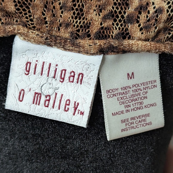 ​Gilligan & O'Malley Leopard Lace Maxi Nightgown M Slit Valentine's Sexy - Picture 2 of 13